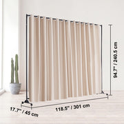 301 × 240 cm Rolling Curtain Room Divider – 2 In-Stock Colours