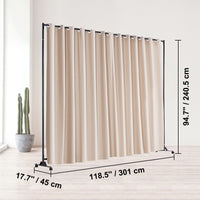 301 × 240 cm Rolling Curtain Room Divider – 2 In-Stock Colours