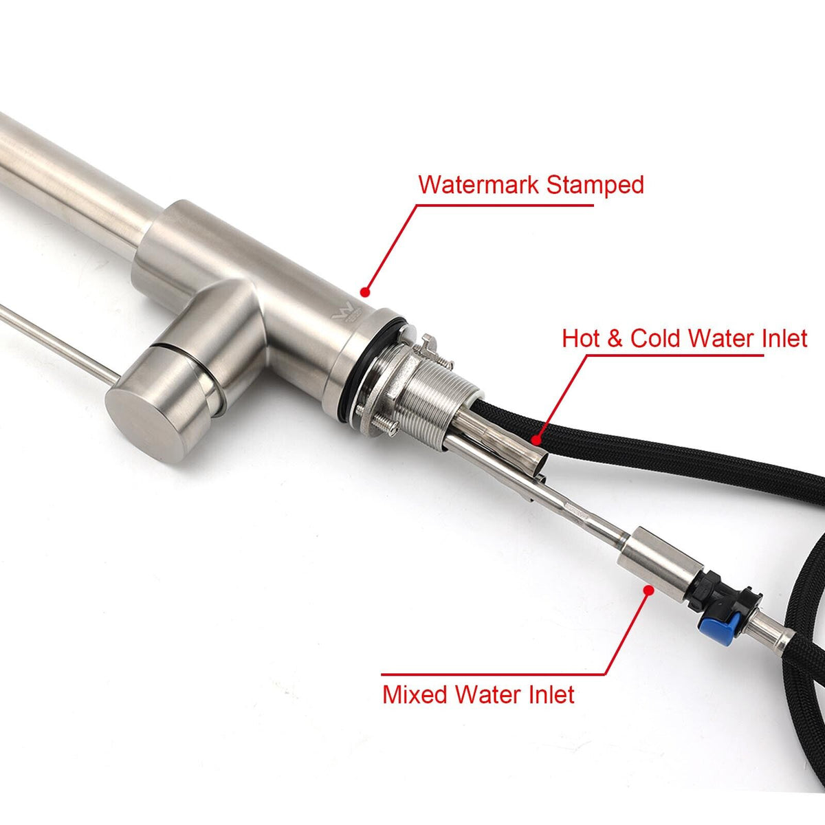Brushed Nickel 2-Mode Pull-Out Kitchen Mixer Tap