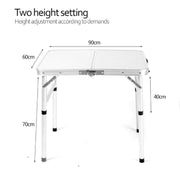 Adjustable-Height Folding Aluminium Camping Table
