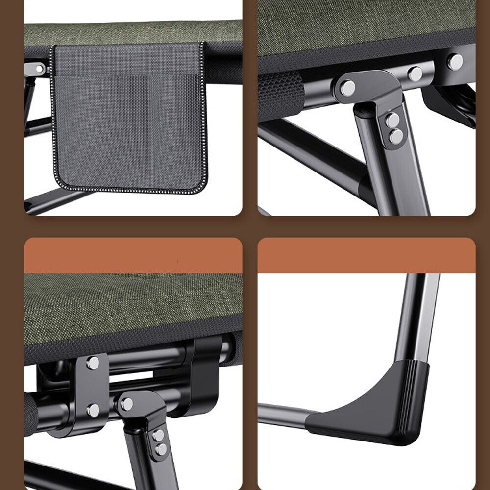 5-Position Folding Camping Lounger with Mattress – Up to 181 kg