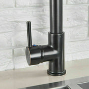 Black & Rose Gold Pull-Out Kitchen Mixer Tap