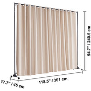 301 × 240 cm Rolling Curtain Room Divider – 2 In-Stock Colours