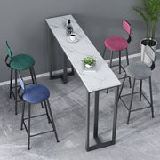 Slim Scratch-Resistant Marble-Style Console Table