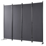Room Divider 4-Panel Folding Privacy Screen Stand 224 x 171cm Dark Gray