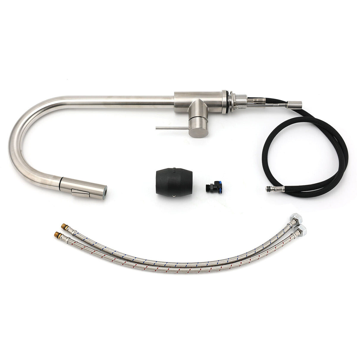 Brushed Nickel 2-Mode Pull-Out Kitchen Mixer Tap