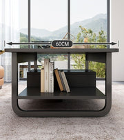 Modern Black Marble-Style Coffee Table