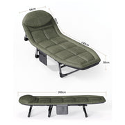 5-Position Folding Camping Lounger with Mattress – Up to 181 kg