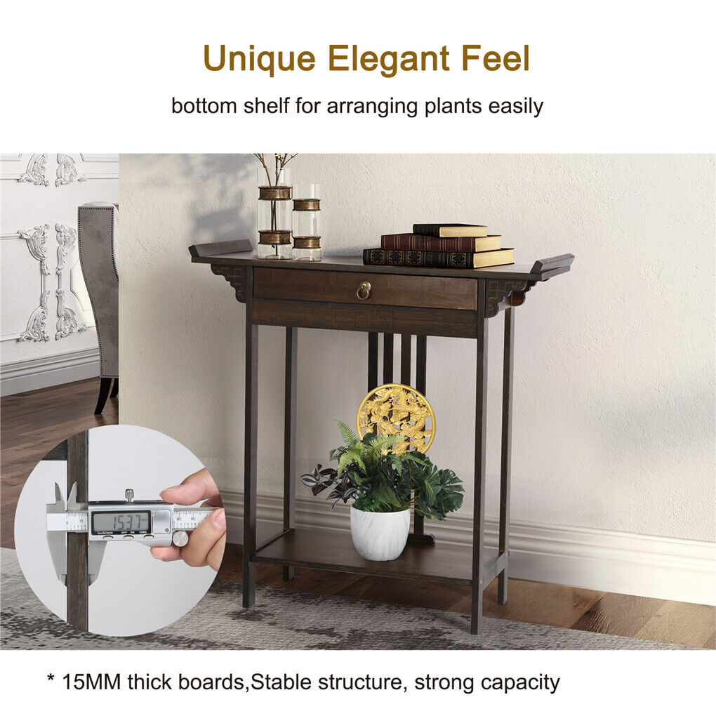 Slim Entryway Console Table with Drawer & Shelf