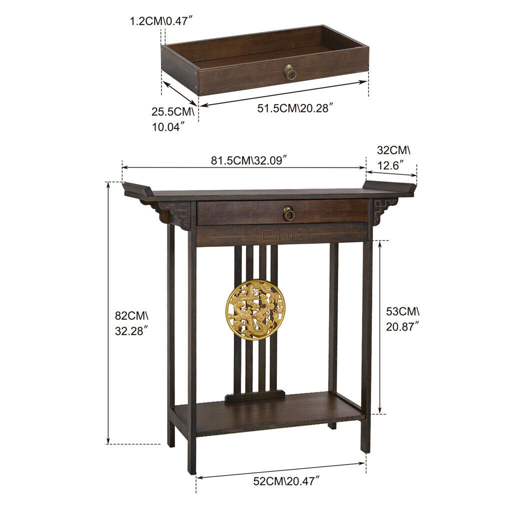 Slim Entryway Console Table with Drawer & Shelf