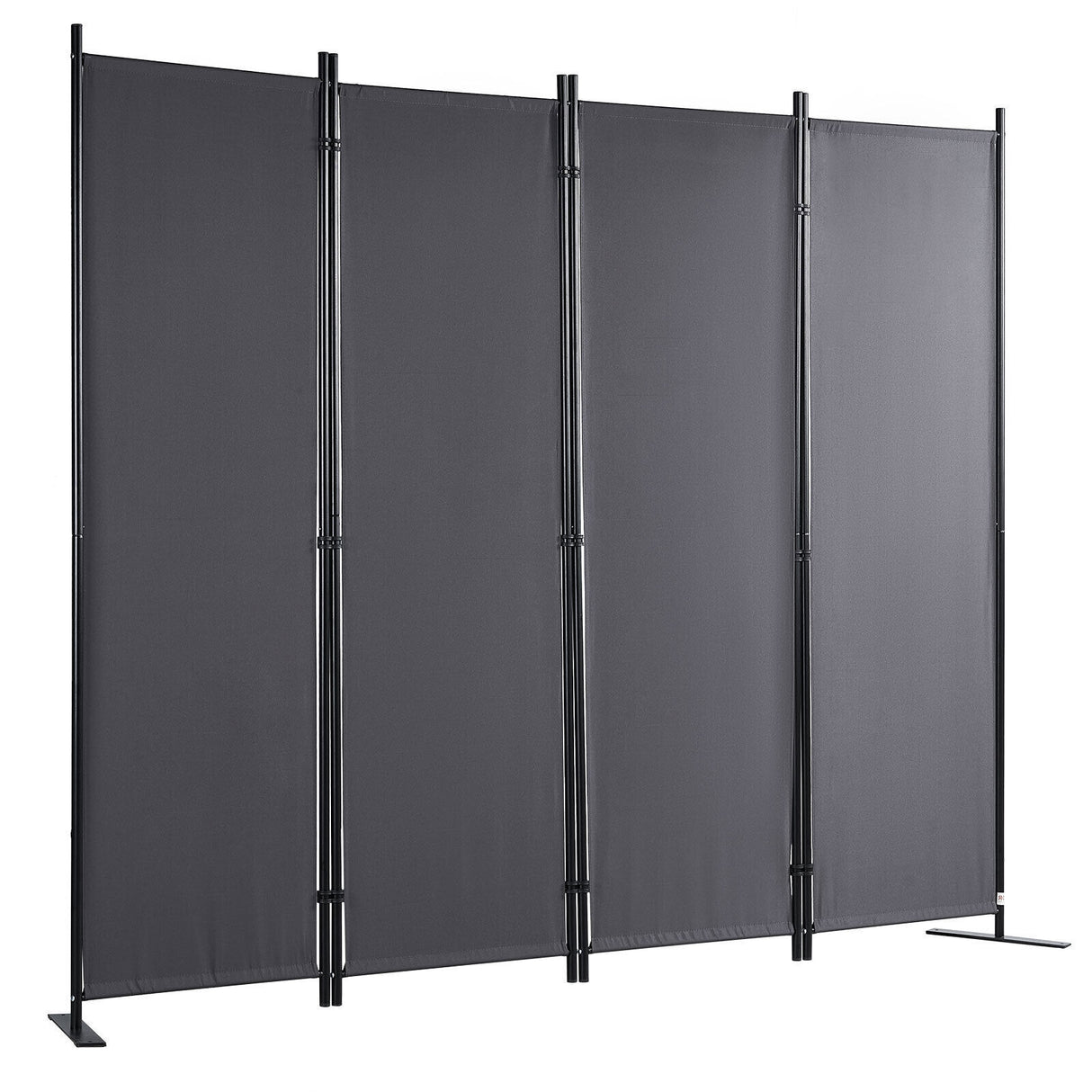 Room Divider 4-Panel Folding Privacy Screen Stand 224 x 171cm Dark Gray