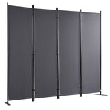 Room Divider 4-Panel Folding Privacy Screen Stand 224 x 171cm Dark Gray