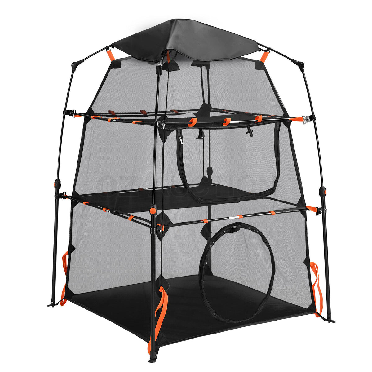 3-Tier Foldable Mesh Cat Tent Tower with Carry Bag