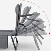 5-Position Folding Camping Lounger with Mattress – Up to 181 kg