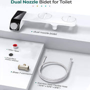 Non-Electric Dual-Nozzle Bidet Attachment – Hot & Cold Inlets