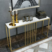 Slim Scratch-Resistant Marble-Style Console Table