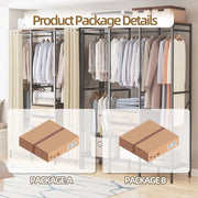 XL Heavy Duty Clothes Storage Stand w/ Dust-proof Cover, Hanging Rails, Shelves