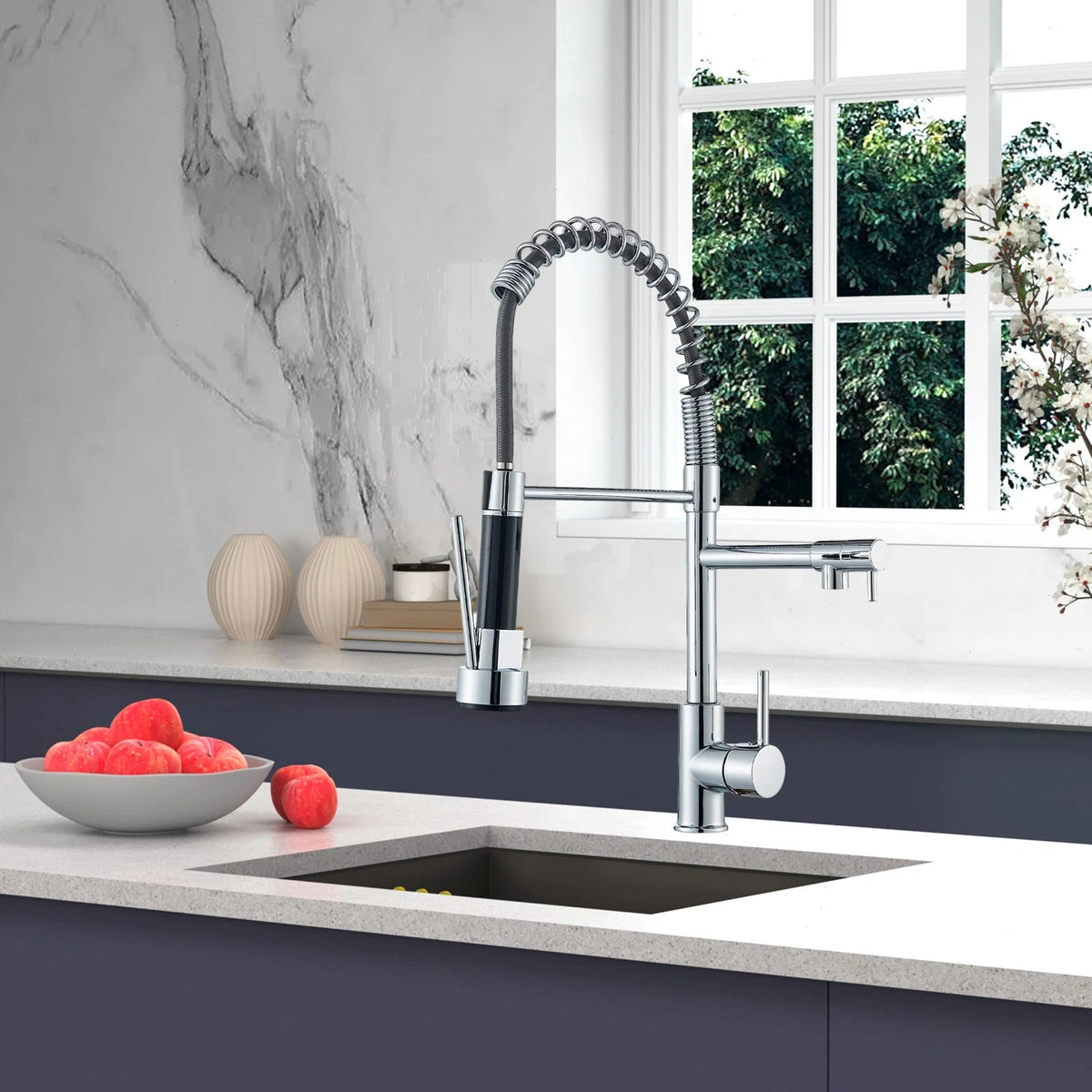 WELS Kitchen Mixer Taps 360° Swivel Pull Out Spout Spray Sink Faucet Brass