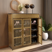 4-Tier Bamboo Shoe Cabinet with Large Drawer – 16–18 Pairs