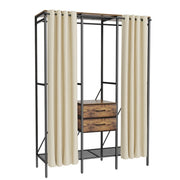 XL Heavy Duty Clothes Storage Stand w/ Dust-proof Cover, Hanging Rails, Shelves