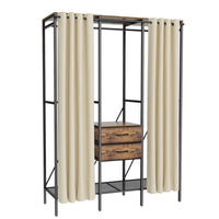 XL Heavy Duty Clothes Storage Stand w/ Dust-proof Cover, Hanging Rails, Shelves