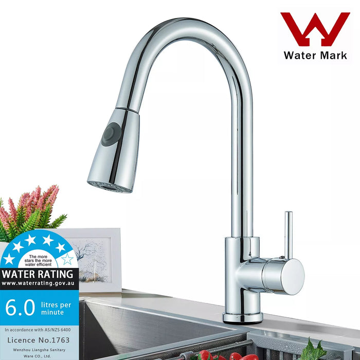 Chrome 2-Mode Pull-Out Kitchen Mixer Tap – 360° Swivel