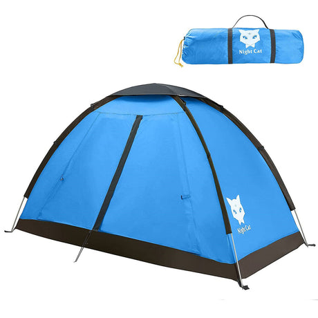 Night Cat Backpacking Tent for One 1 to 2 Persons Lightweight Waterproof Camping Hiking Tent for Adults Kids Scouts Easy Setup Single Layer 2.2x1.2m