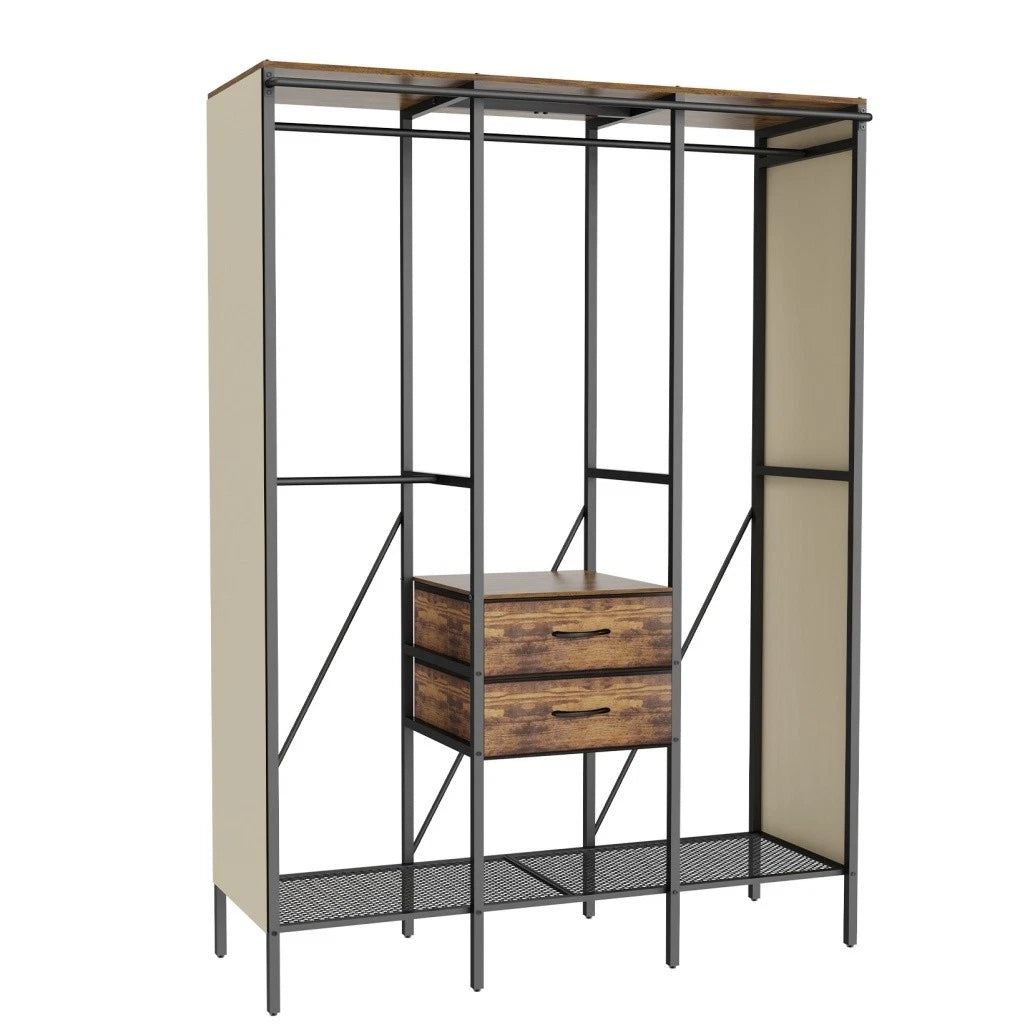 XL Heavy Duty Clothes Storage Stand w/ Dust-proof Cover, Hanging Rails, Shelves