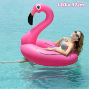 Inflatable Dia.120cm Giant Flamingo Swimming Ring Float Raft Pool Beach