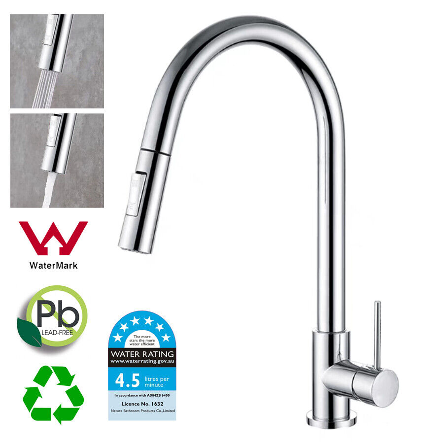 Chrome 2-Mode Pull-Out Kitchen & Laundry Mixer Tap