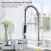 WELS Kitchen Mixer Taps 360° Swivel Pull Out Spout Spray Sink Faucet Brass