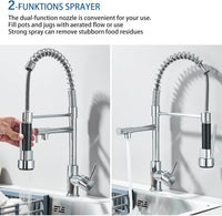 WELS Kitchen Mixer Taps 360° Swivel Pull Out Spout Spray Sink Faucet Brass