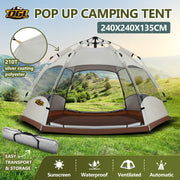 4-Person Instant Pop-Up Camping Tent with Rainfly