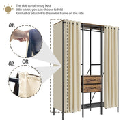 XL Heavy Duty Clothes Storage Stand w/ Dust-proof Cover, Hanging Rails, Shelves