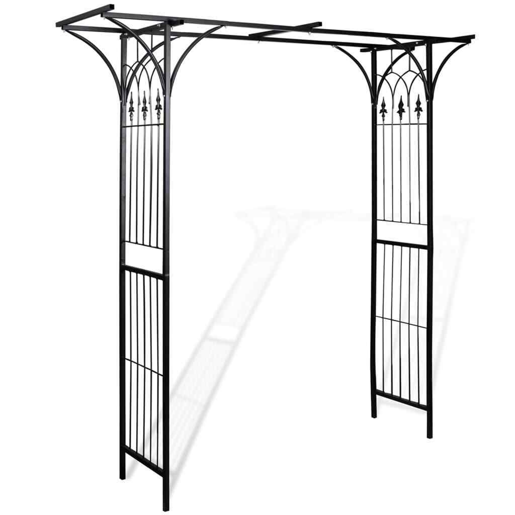 Black Iron Garden Arch for Climbing Plants – 200 × 52 × 204 cm