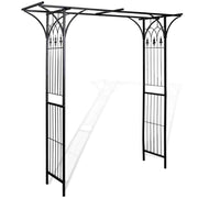 Black Iron Garden Arch for Climbing Plants – 200 × 52 × 204 cm