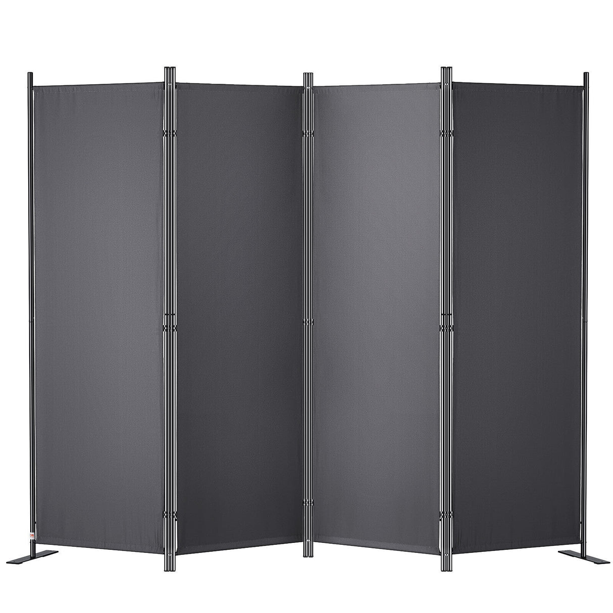 Room Divider 4-Panel Folding Privacy Screen Stand 224 x 171cm Dark Gray
