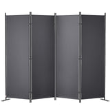 Room Divider 4-Panel Folding Privacy Screen Stand 224 x 171cm Dark Gray