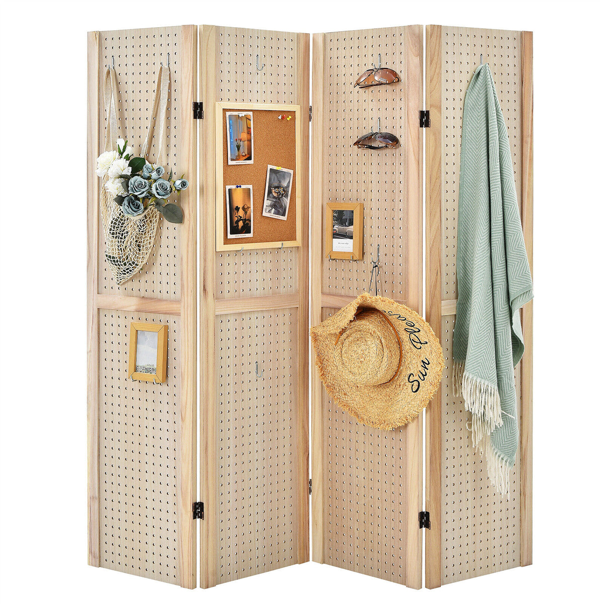 5 ft 4-Panel MDF Pegboard Display Divider