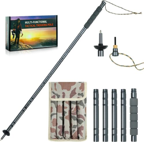 Adjustable Aluminium Trekking Pole with Compass, Whistle & Tool Tips