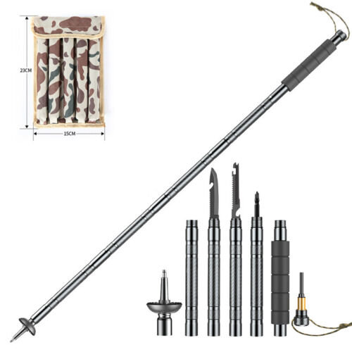 Adjustable Aluminium Trekking Pole with Compass, Whistle & Tool Tips