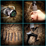 Adjustable Aluminium Trekking Pole with Compass, Whistle & Tool Tips
