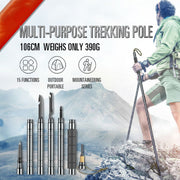 Adjustable Aluminium Trekking Pole with Compass, Whistle & Tool Tips