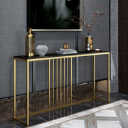 Slim Scratch-Resistant Marble-Style Console Table
