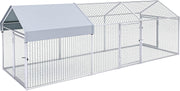 3×1×1m Metal Chicken Coop – Galvanised Outdoor Run with Waterproof Anti-UV Cover & 3 Lockable Doors