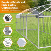 3×1×1m Metal Chicken Coop – Galvanised Outdoor Run with Waterproof Anti-UV Cover & 3 Lockable Doors