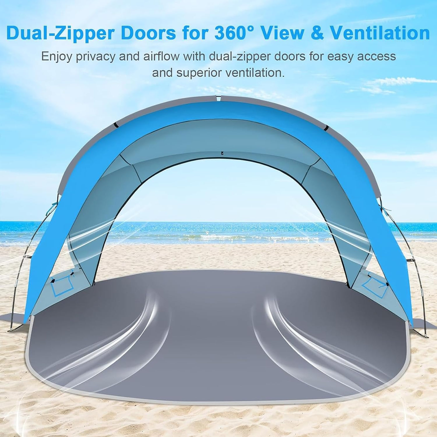 Portable Beach Tent for 3–4 People – UPF 50+