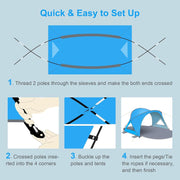 Portable Beach Tent for 3–4 People – UPF 50+