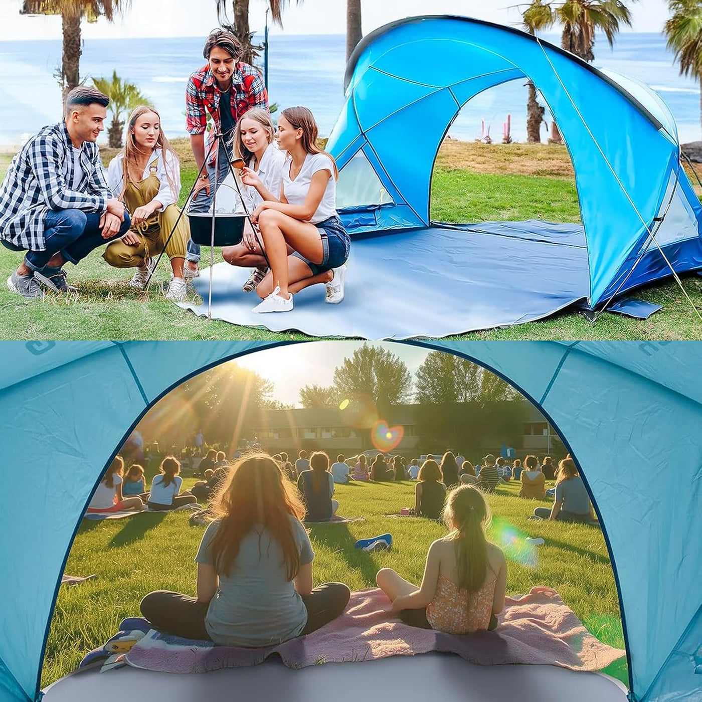 Portable Beach Tent for 3–4 People – UPF 50+