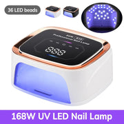168W UV LED Nail Lamp with LCD Display & Automatic Sensor
